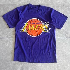 90s Vintage Los Angeles Lakers Purple T Shirt Size M